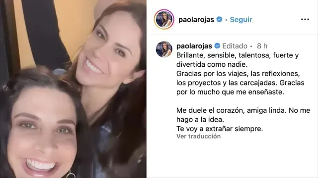 Paola Rojas se despide de Verónica Toussaint