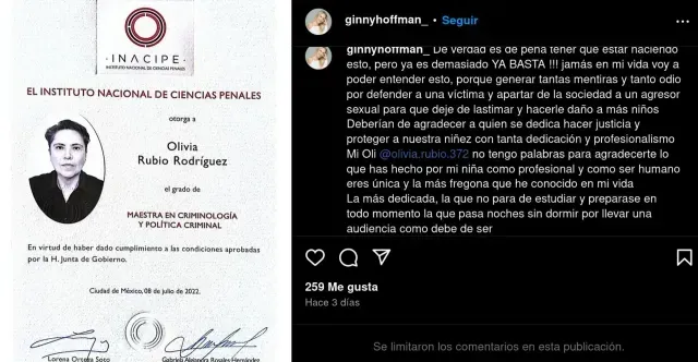 Ginny Hoffman elogió a su abogada