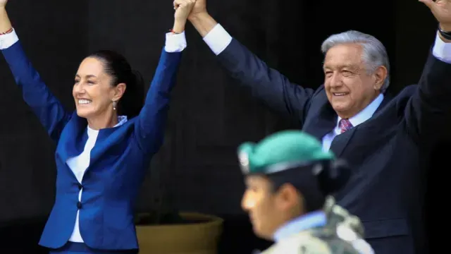 Primera reunión oficial del presidente y la virtual presidenta electa Claudia Sheinbaum en Palacio Nacional. Foto: N+