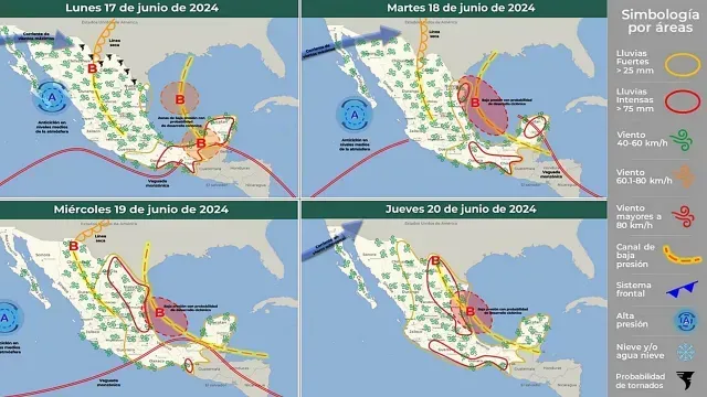 Pronóstico de lluvias en el país
