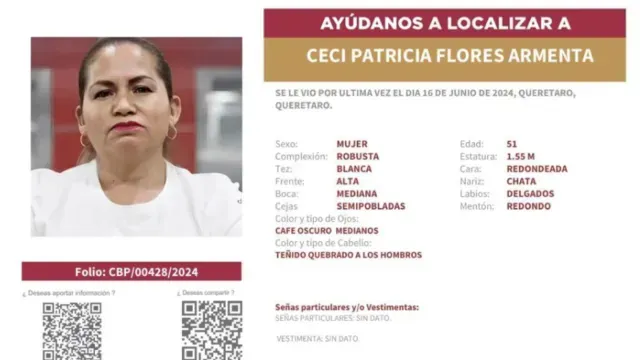Ficha de Búsqueda de Cecilia Flores. Foto: Comisión de Búsqueda de Personas