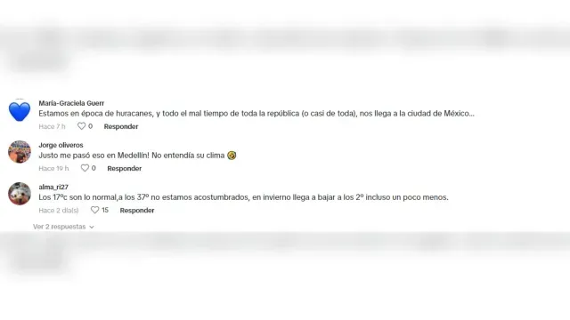 Mexicanos responden a mujer colombiana sobre el clima en CDMX