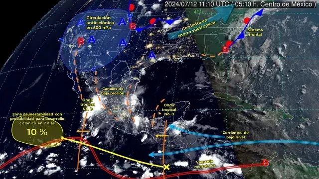 Fenómenos meteorológicos actuales en México. Foto: SMN