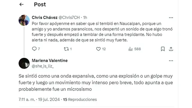 En redes sociales, usuarios informaron que se escuchó como que "algo tronó". Foto: X @Chris7CH