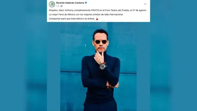 Gobernador de San Luis Potosí Anuncia Concierto Gratis de Marc Anthony