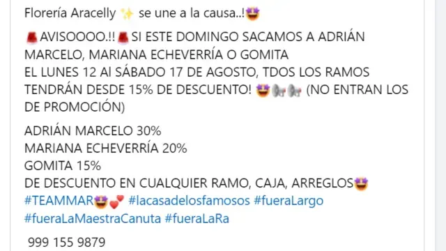 Florería Ofrece Descuento Especial en "La Casa de los Famosos 2024"