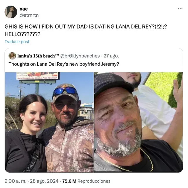 Adolescente descubrió que su papá es novio de Lana del Rey