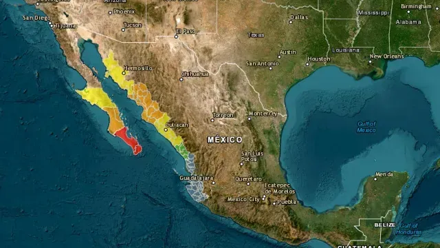 Estados con alerta por presencia de tormenta Ileana. Foto: CNPC