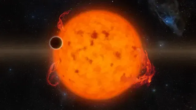 Ilustración artística de un exoplaneta cerca de su estrella