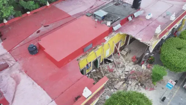 Zona del Parián que colapsó
