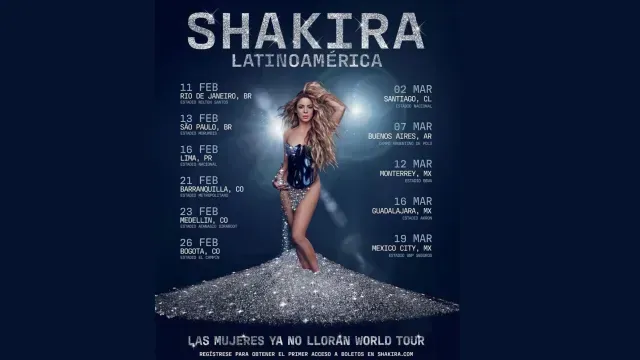 Boletos de Shakira en Guadalajara. Foto: Instagram @Shakira