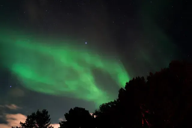 Aurora provocada por una tormenta geomagnética en octubre de 2024