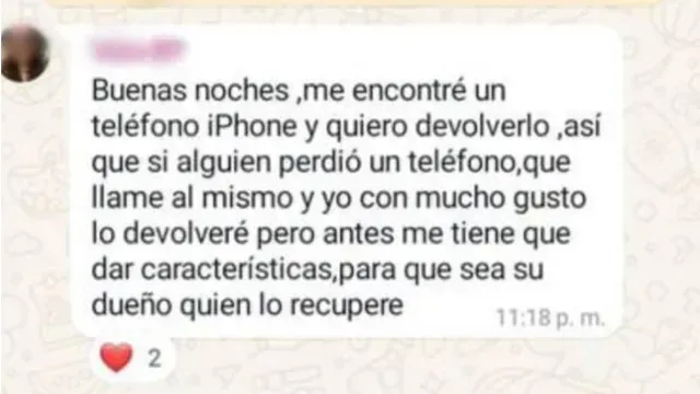 Verónica N. reportó el hallazgo de un celular a un grupo de WhatsApp. Foto: Franco Arteaga | N+