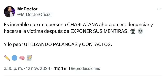 Mr. Doctor confirmó que fue demandado