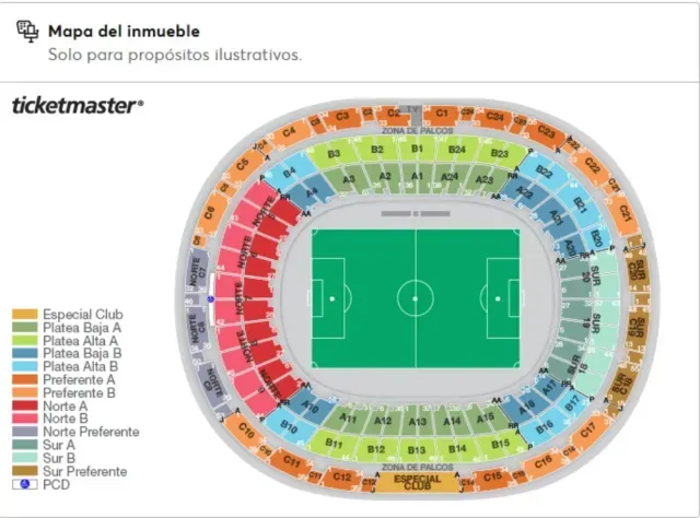 Mapa América vs Cruz Azul