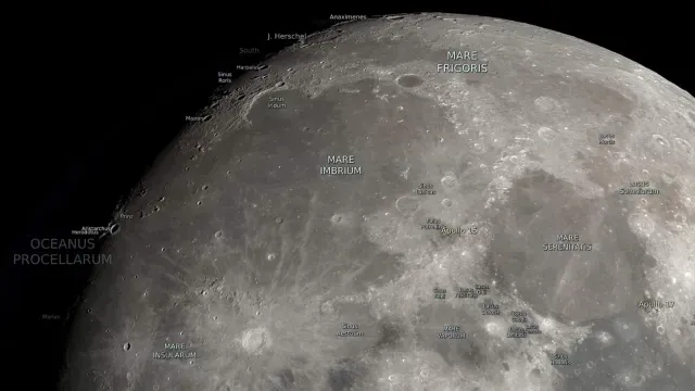 En las imágenes de la Luna se pueden observar los cráteres, mares y otras características. Foto: NASA