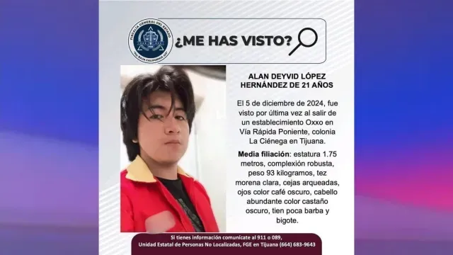 Publican Pesquisa para Localizar a Alan Deyvid López Hernández