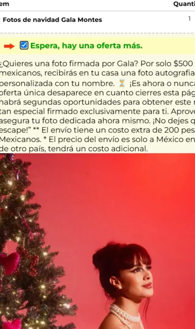 También puedes obtener una foto autografiada y personalizada por 500 pesos más. Foto: go.galamontes