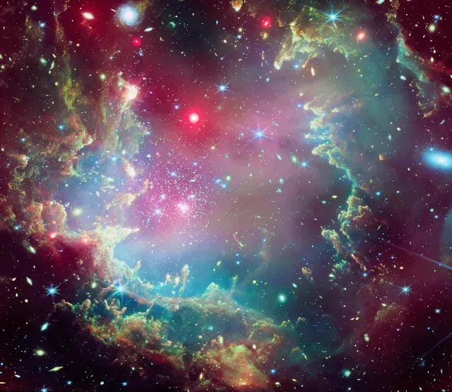 Cúmulo estelar NGC 602 en las afueras de la Pequeña Nube de Magallanes. Foto: NASA