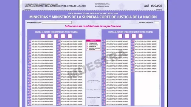 Elección Judicial 2025: Así Serán las Boletas para Elegir a Jueces, Magistrados y Ministros