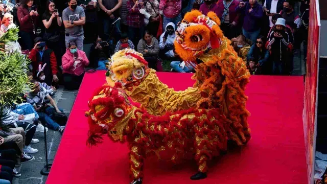 Tradicional danza de dragones. Foto: Cuartoscuro