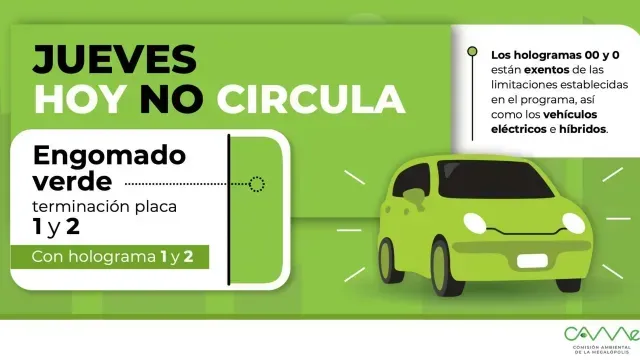 Los hologramas 0 (Cero) y 00 (Doble Cero) están exentos del Hoy no Circula