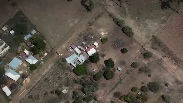 Vista aérea de la destrucción en Las Margaritas, Chiapas