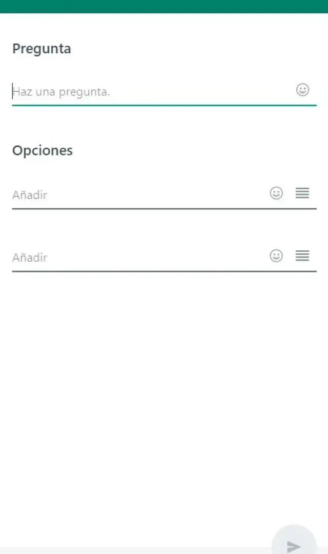 Así se ve la creación de una encuesta en WhatsApp