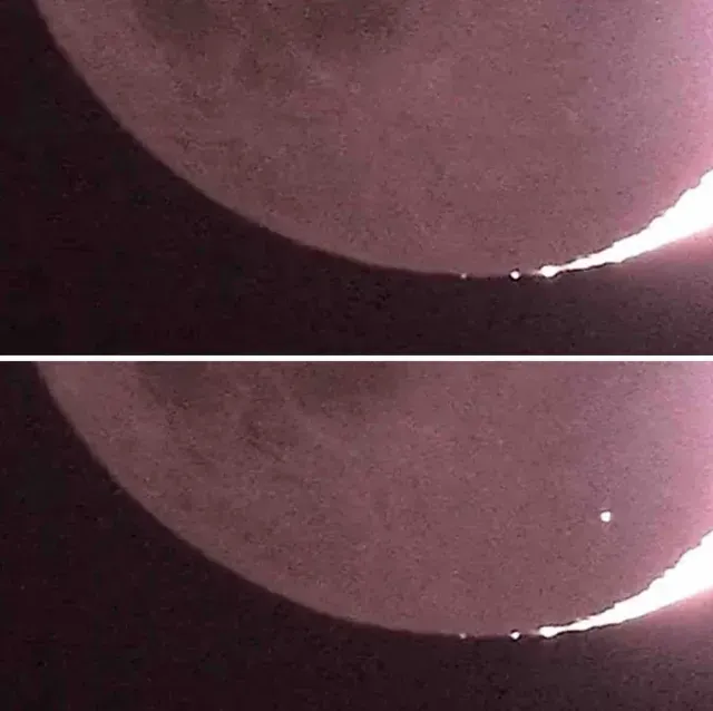 Captura del video de un asteroide que golpea la Luna