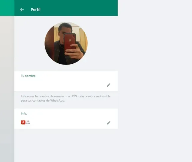 Carácter invisible en tu nombre de WhatsApp