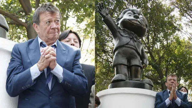 Chabelo el día de la inauguración de su estatua en 2006