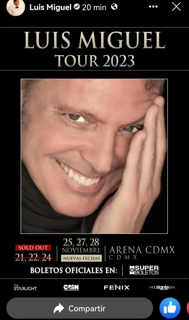 Nuevas fechas en CDMX de Luis Miguel