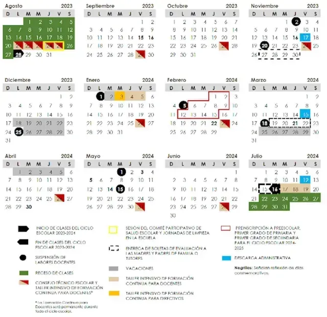 Calendario escolar 2023-2024