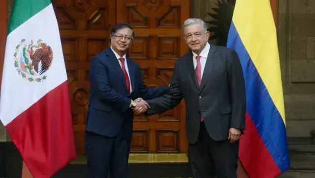 Gustavo Petro y Andrés Manuel López Obrador en reunión en la CDMX. Foto: Cuartoscuro | Archivo
