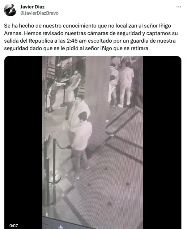 Empresario da a conocer imágenes de seguridad del antro