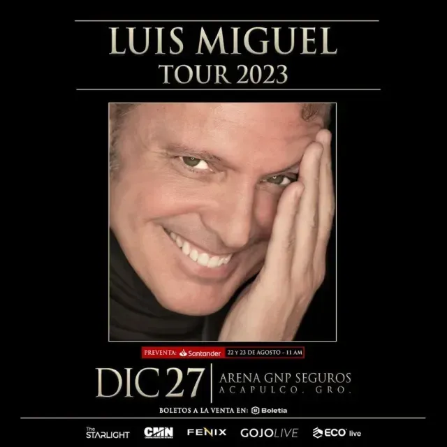 Preventa para concierto de Luis Miguel en Acapulco