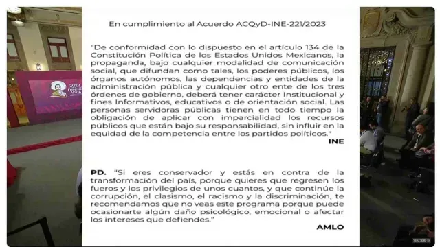 Mensaje previo a conferencia en Palacio Nacional