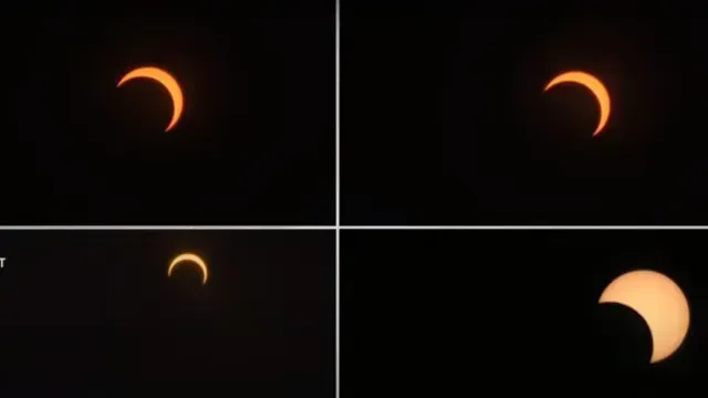 Punto máximo del eclipse solar 2023 en la Península de Yucatán México