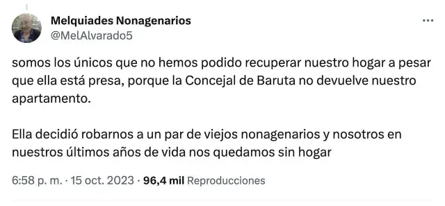 Melquiades Alvarado denunció que fue víctima de despojo