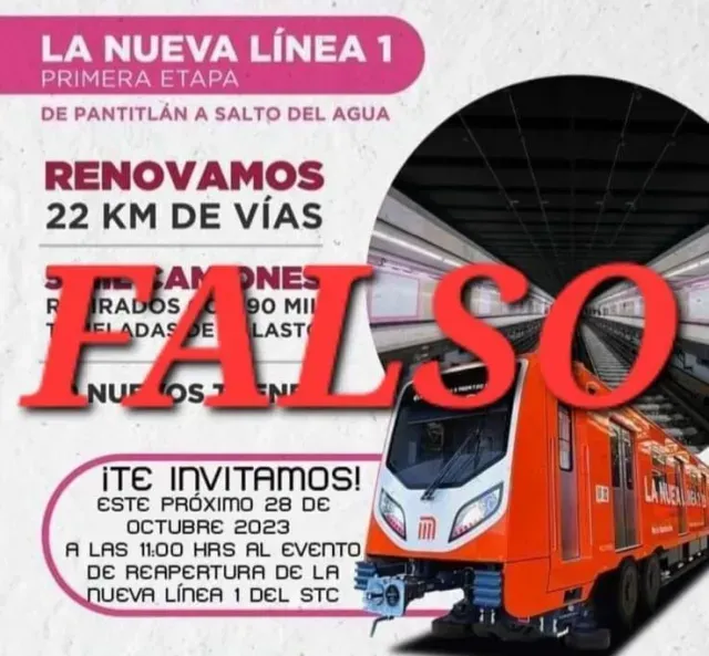 Invitación del Metro falsa