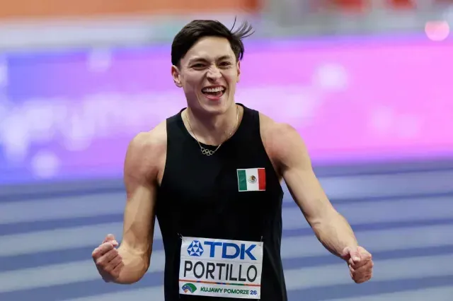 Erick Portillo, subcampeón de salto de altura en Mundial de Atletismo. Foto: AFP
