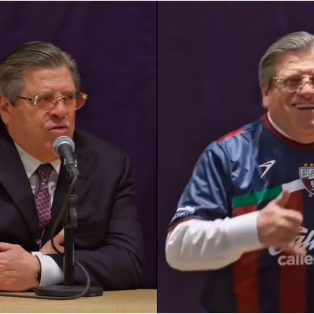 Miguel Herrera en su primera conferencia como timonel de los Potro de Hierro del Atlante. Foto X: @Atlante