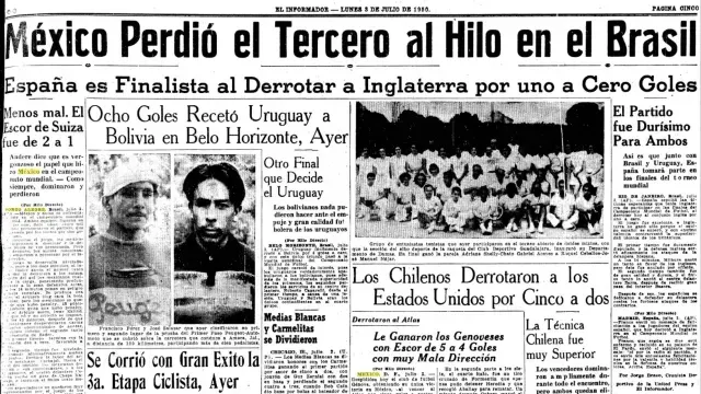 Publicación del diario El Informador sobre la derrota de México ante Suiza en 1950. Foto: El Informador a través de la HNDM