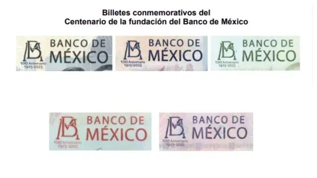 Billetes conmemorativos por los 100 años del Banxico. Foto: Especial