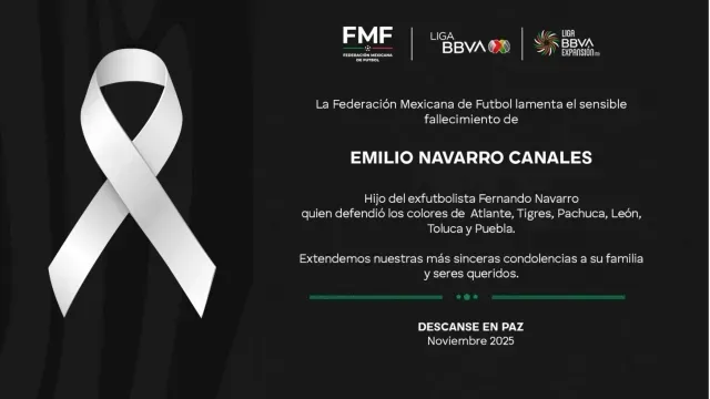 FMF lamenta muerte de hijo del futbolista Fernando Navarro.
