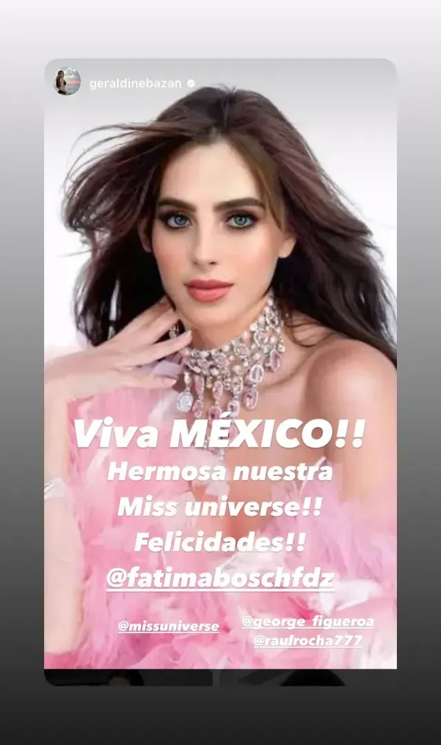 Raúl Rocha y Geraldine Bazán felicitan a Fátima Bosch