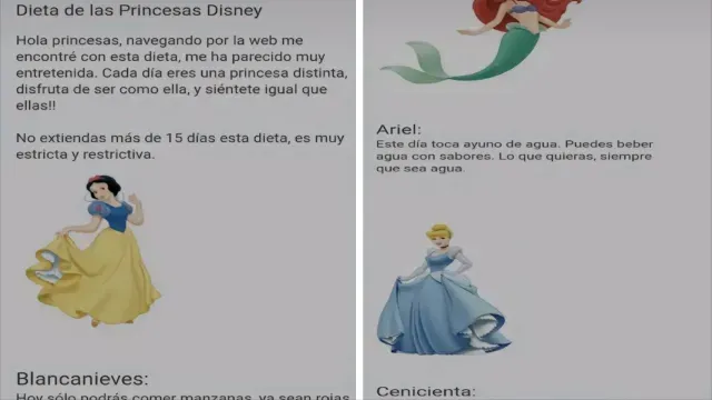 Dieta de las princesas de Disney