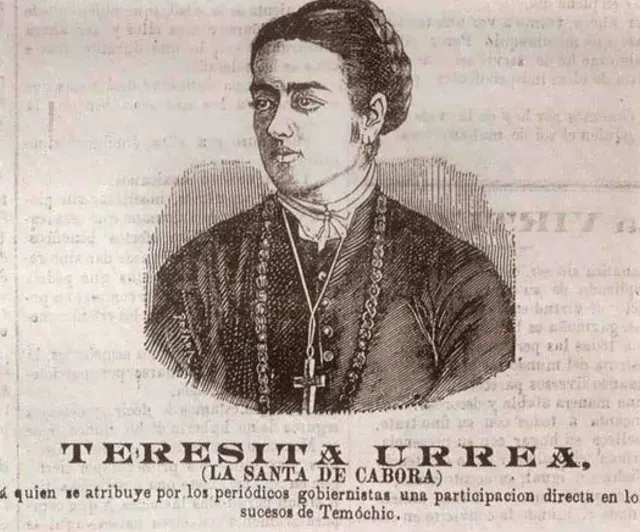 Teresa Urrea, llamada la Santa de Cabora, en un grabado de periódico