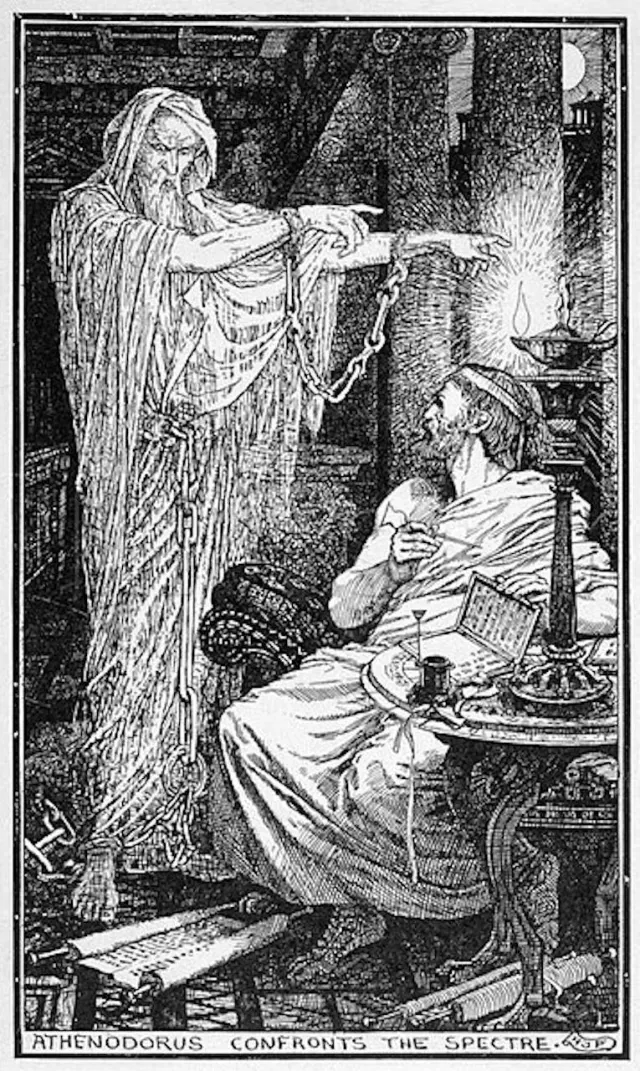 Ilustración de Atenodoro y el fantasma de Atenas