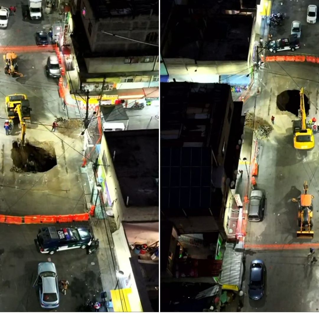 Se Abre Enorme Socavón en Colonia Renovación, Iztapalapa, por Posible Ruptura de Drenaje